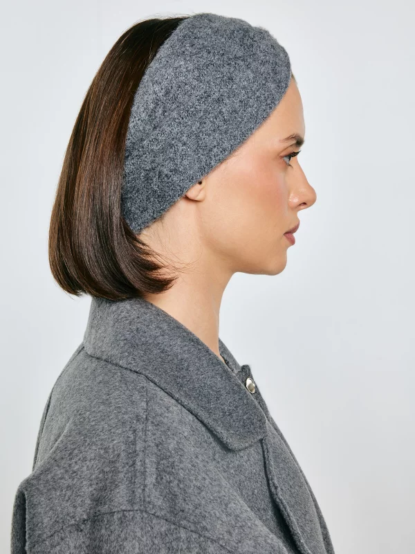 Opaska damska z ozdobnym splotem szara Nefreti 902