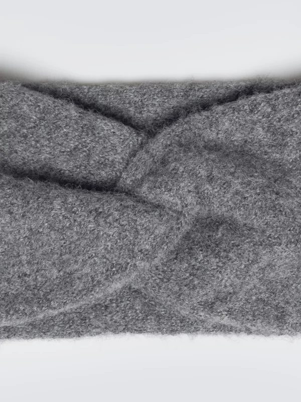 Opaska damska z ozdobnym splotem szara Nefreti 902