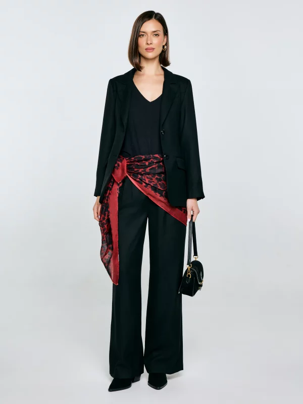 Szal damski w panterkę czerwony Panterosi 603