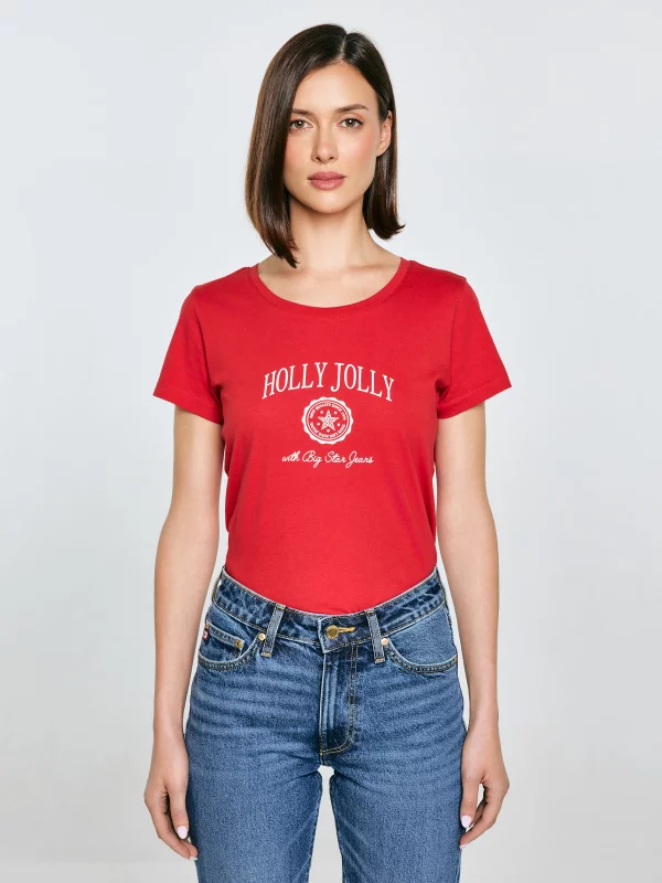 Koszulka damska z nadrukiem czerwona Serra 603