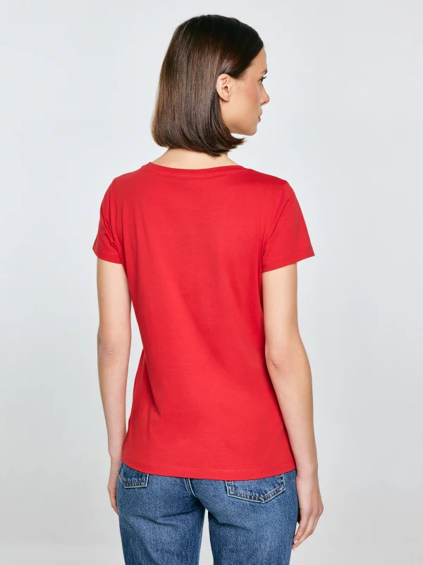 Koszulka damska z nadrukiem czerwona Serra 603