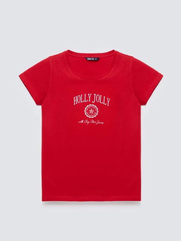 Koszulka damska z nadrukiem czerwona Serra 603