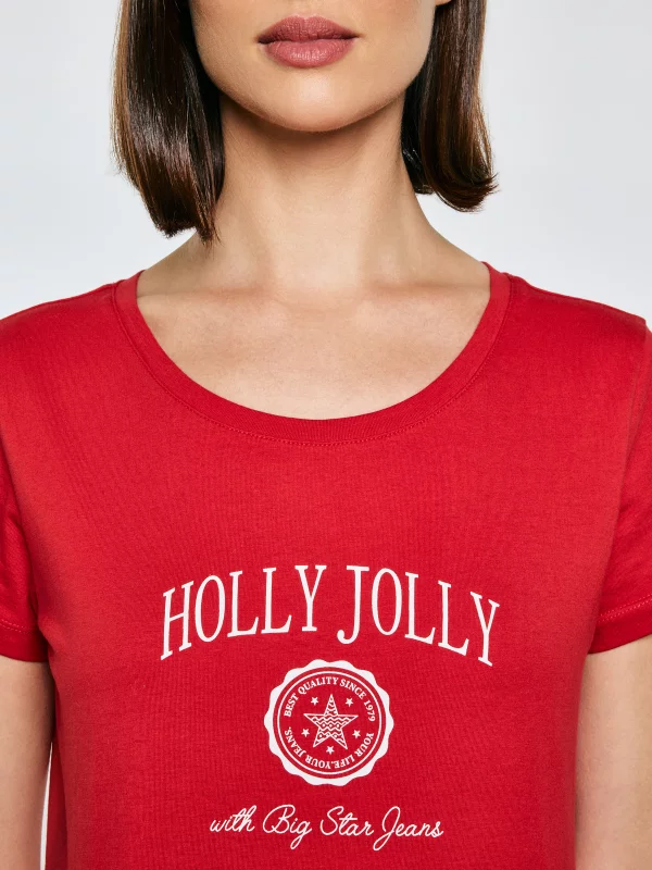 Koszulka damska z nadrukiem czerwona Serra 603