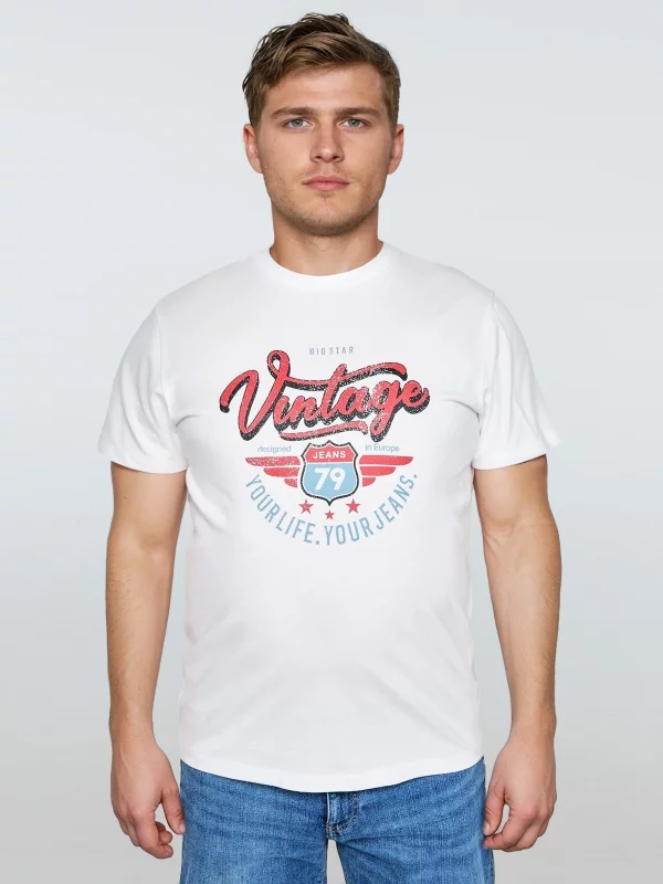 Koszulka męska z nadrukiem biała Merret 100