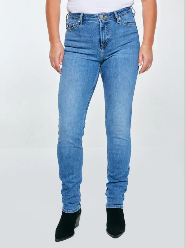 Jeansy damskie z wysokim stanem niebieskie Katrina High Waist 311