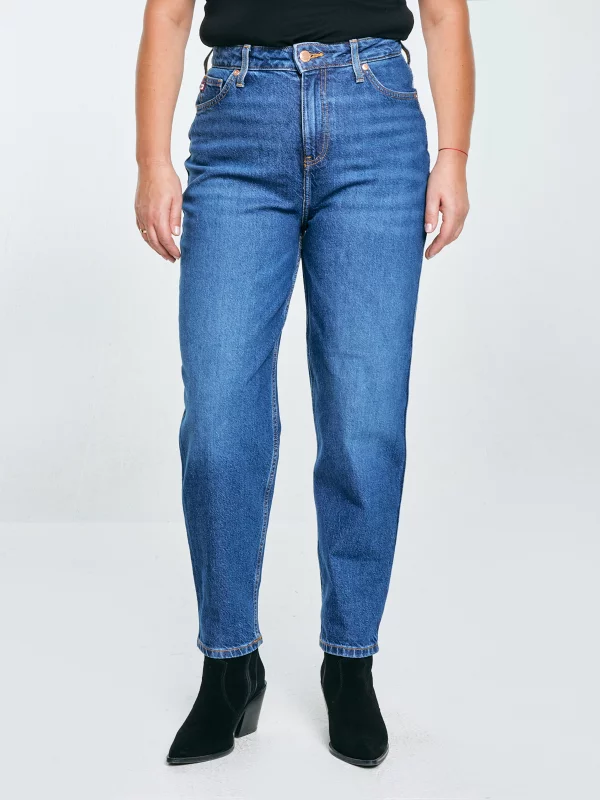 Jeansy damskie mom jeans niebieskie Silla 620