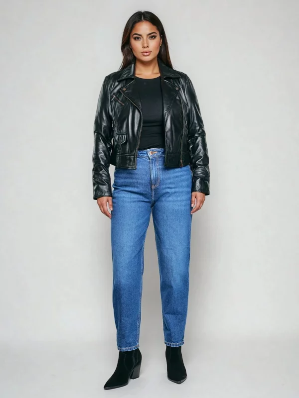 Jeansy damskie mom jeans niebieskie Silla 620