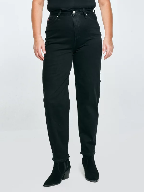 Jeansy damskie mom jeans czarne Silla 936