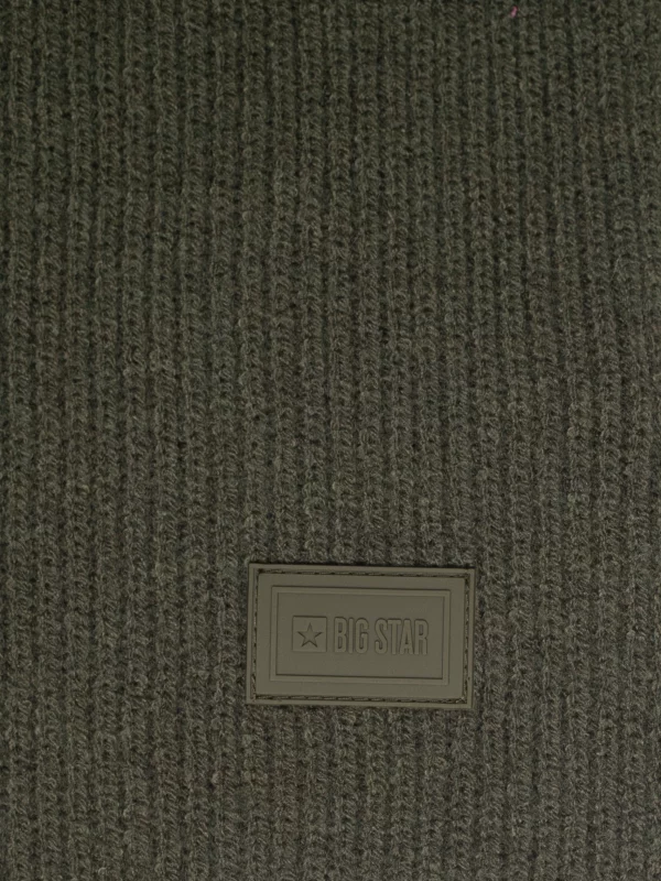 Szalik męski z kolorowym akcentem khaki Wandegors 303