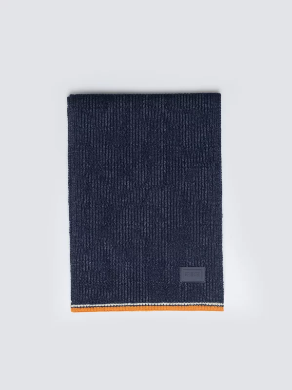 Szalik męski z kolorowym akcentem granatowy Wandegors 404