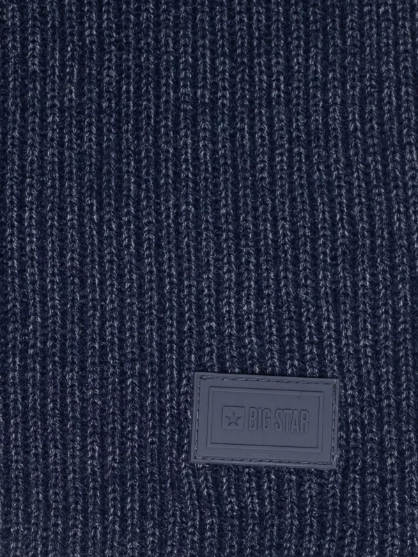 Szalik męski z kolorowym akcentem granatowy Wandegors 404