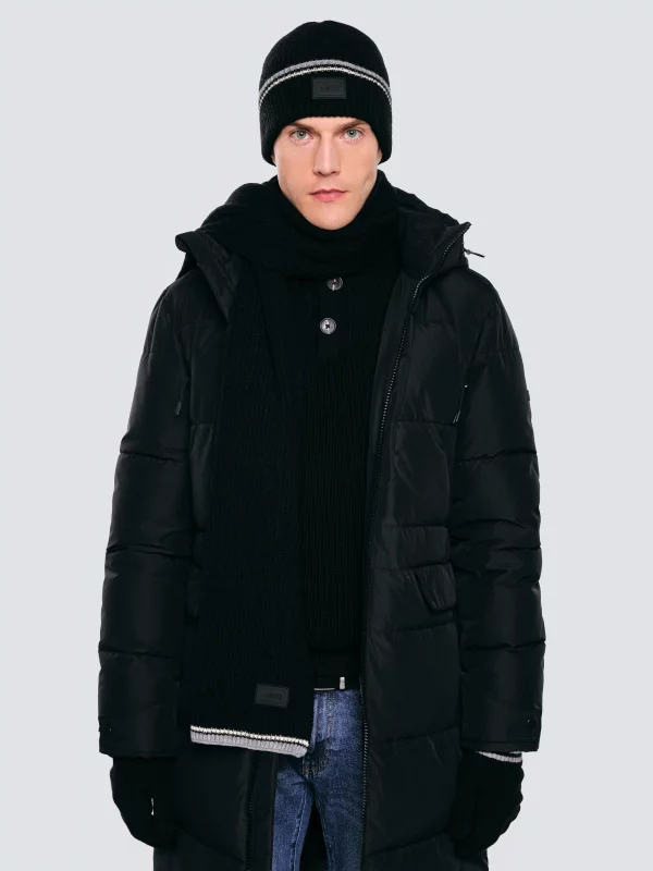 Szalik męski z kolorowym akcentem czarny Wandegors 907