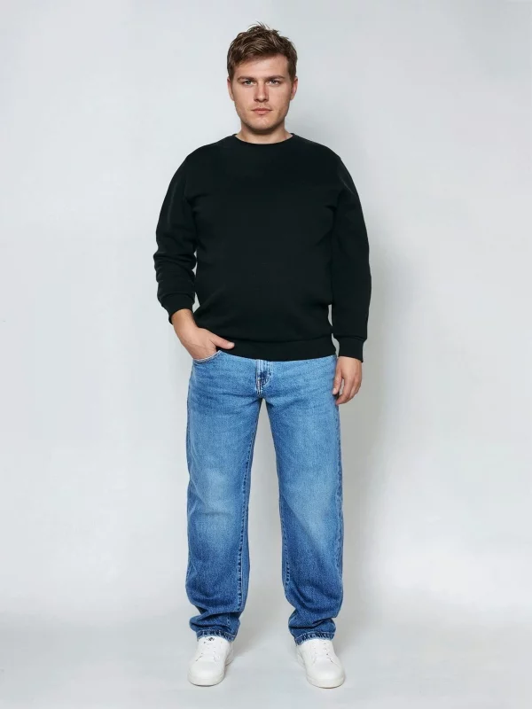 Bluza męska ze splotem pique czarna Wiler 906