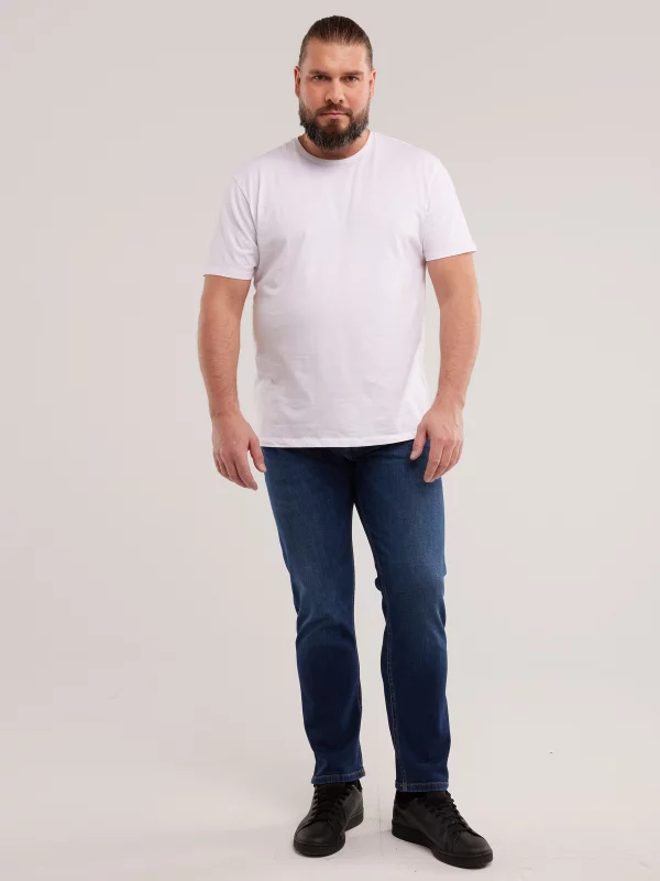 Jeansy męskie z prostą nogawką granatowe Ronald 315