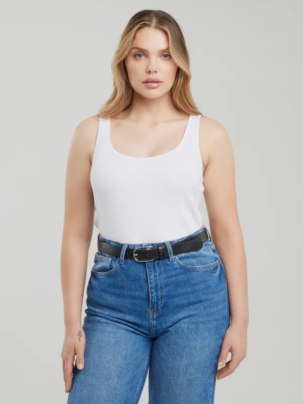 Koszulka damska na ramiączkach biała Alena 101