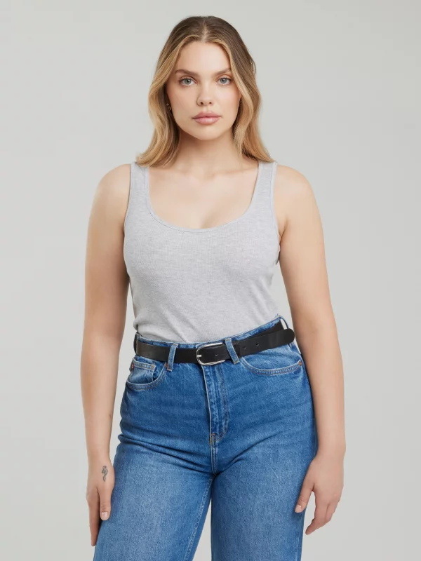 Koszulka damska na ramiączkach szara Alena 901