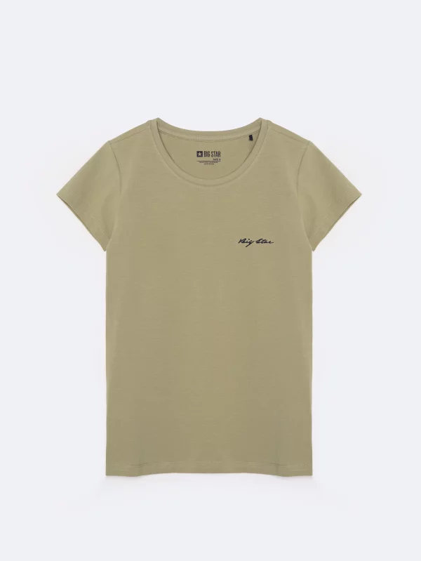 Koszulka damska slim z niewielkim logo zielona Irsera 300