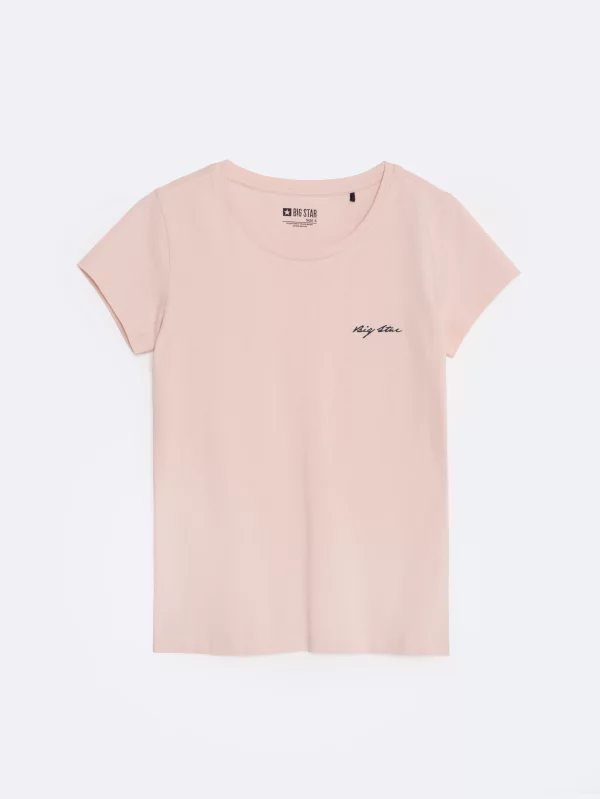 Koszulka damska slim z niewielkim logo różowa Irsera 600