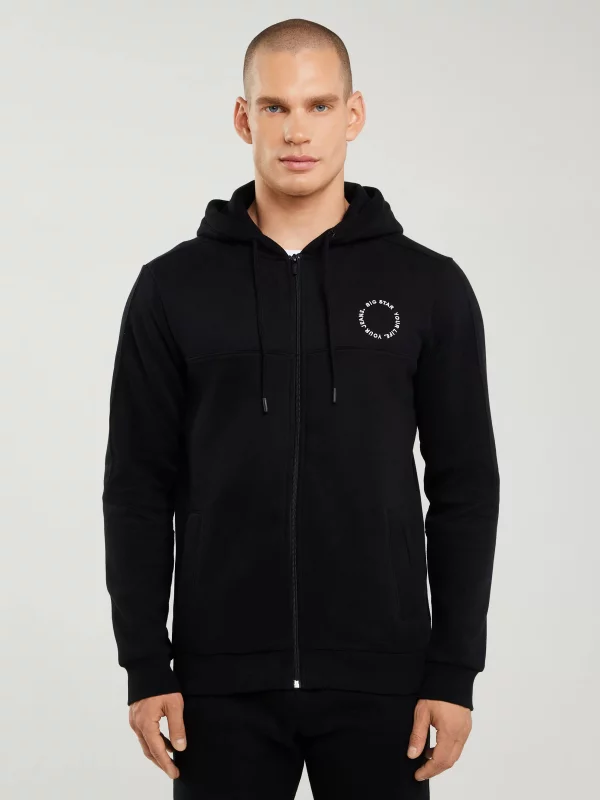 Bluza męska z kapturem czarna Ajron 906/ Kersyn 906