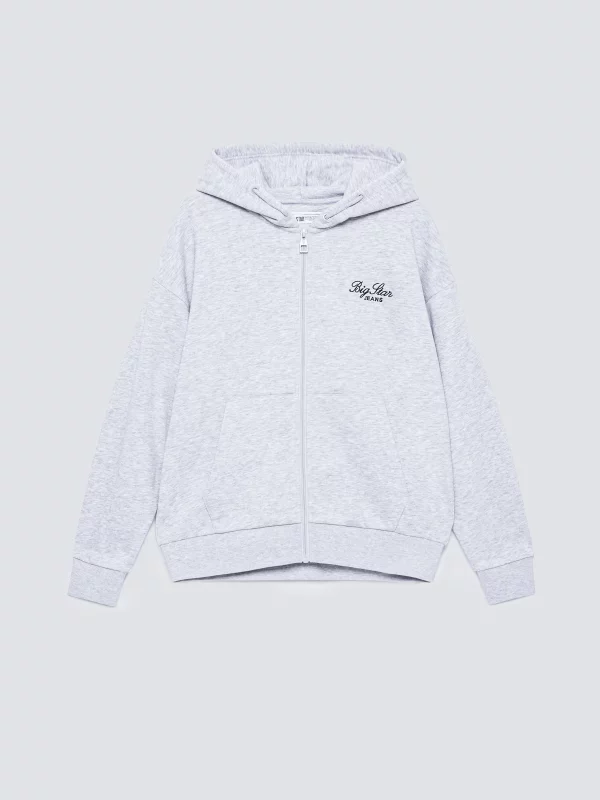 Bluza dziewczęca rozpinana z kapturem szara Milana 901