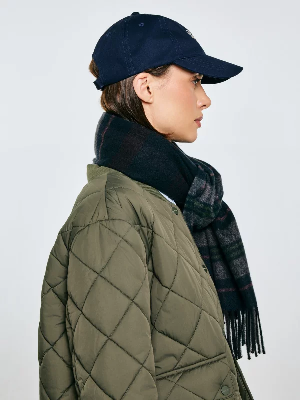 Szal w kratę granatowy Remi 403