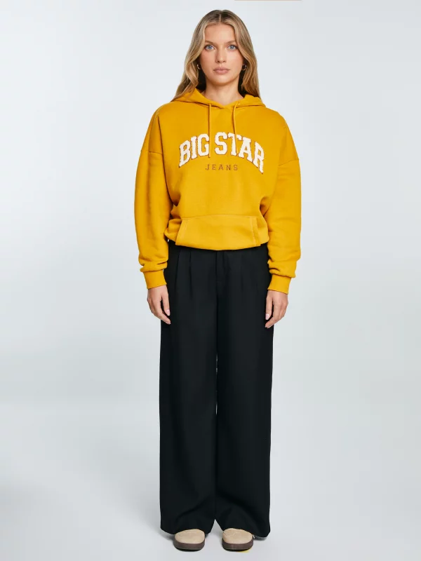 Bluza damska z kapturem z logo BIG STAR żółta Rubialsa 203