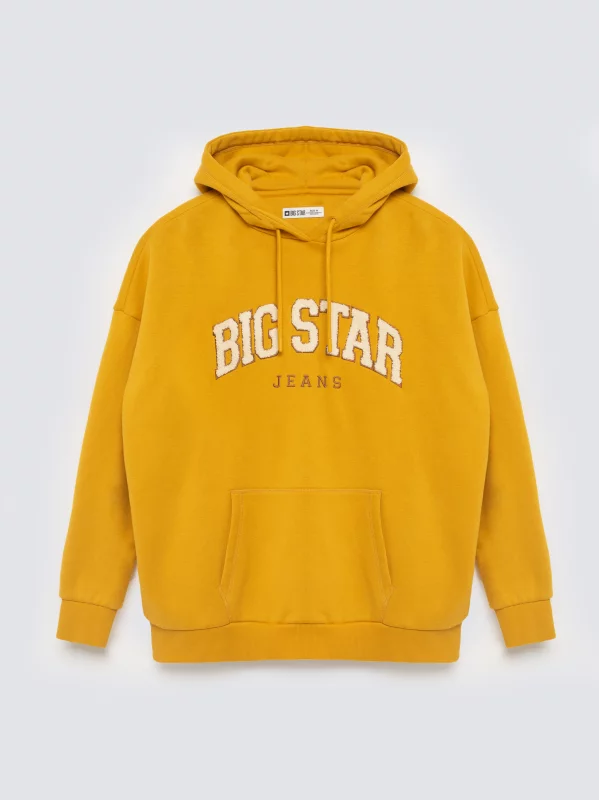 Bluza damska z kapturem z logo BIG STAR żółta Rubialsa 203