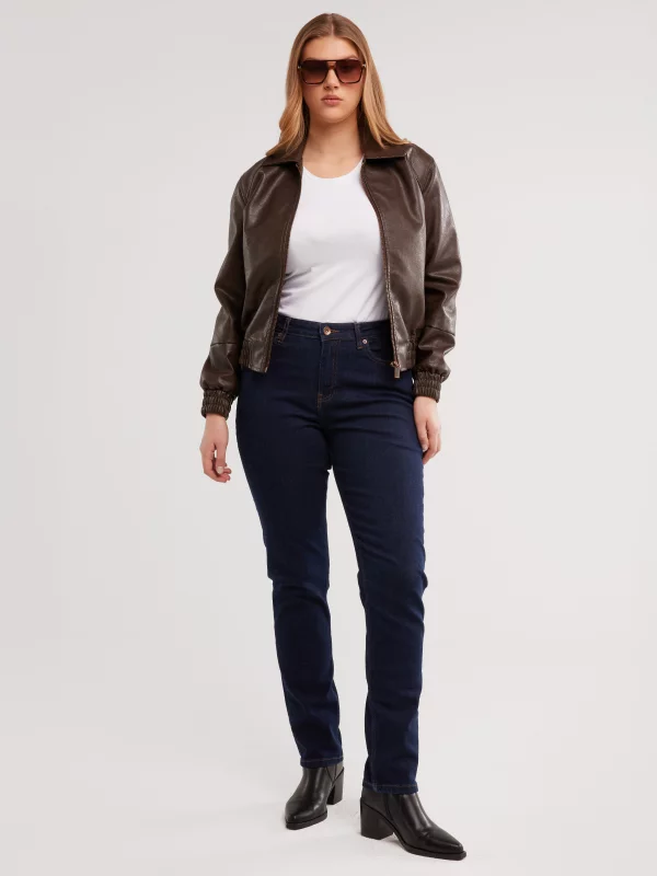 Jeansy damskie z wysokim stanem granatowe Katrina High Waist 720