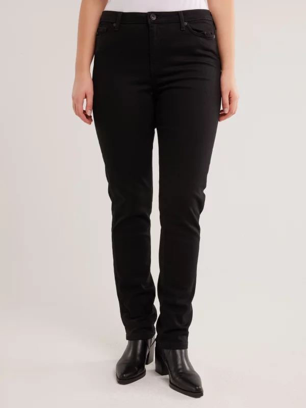 Jeansy damskie slim z wysokim stanem czarne Kitty High Waist 915