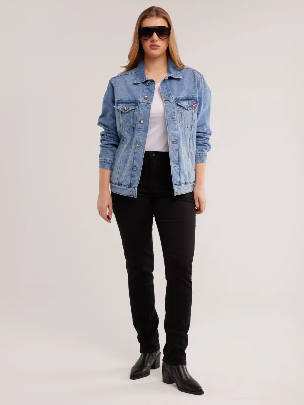 Jeansy damskie slim z wysokim stanem czarne Kitty High Waist 915