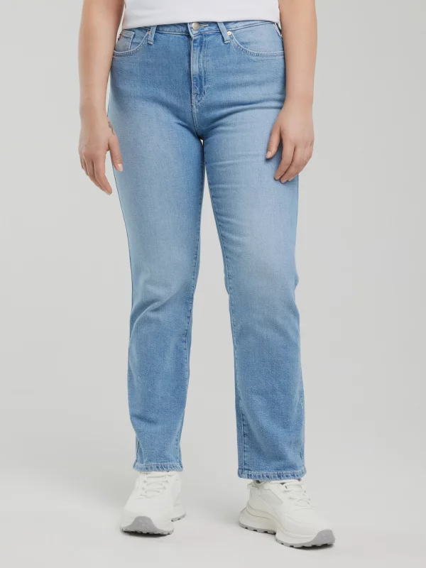 Jeansy damskie z prostą nogawką jasnoniebieskie Myrra 113