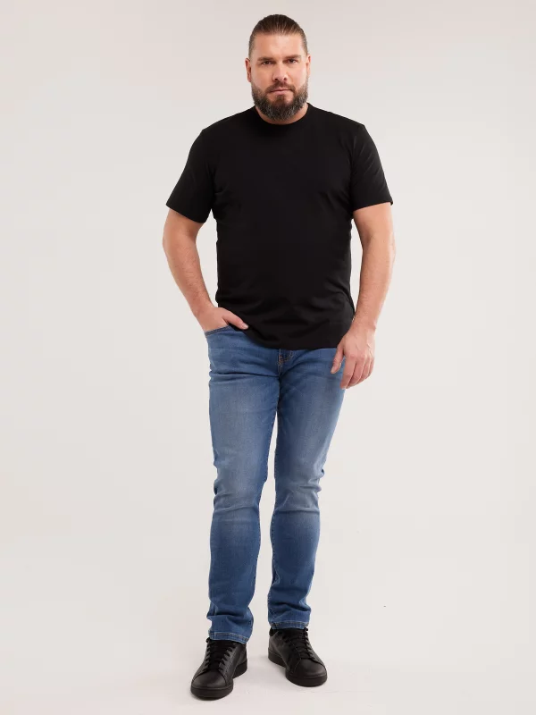 Koszulka męska slim z bawełny supima czarna Supiclassic 906