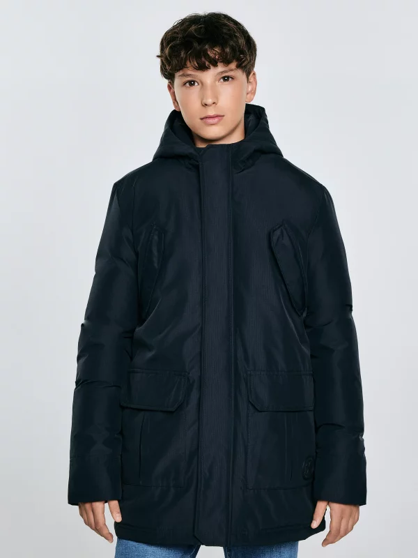 Kurtka chłopięca z kapturem granatowa Oskar 404