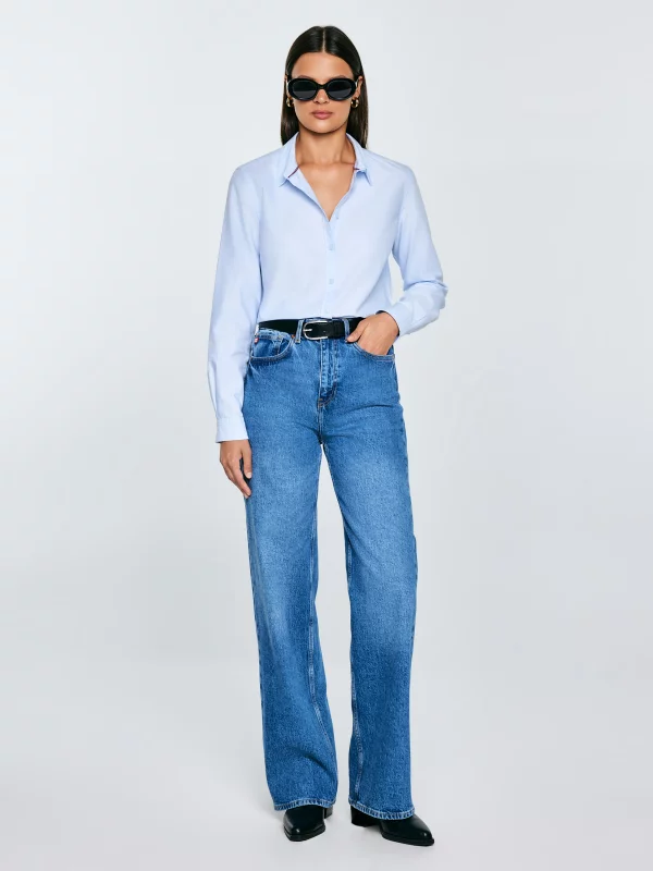 Koszula damska klasyczna błękitna Hansai 400