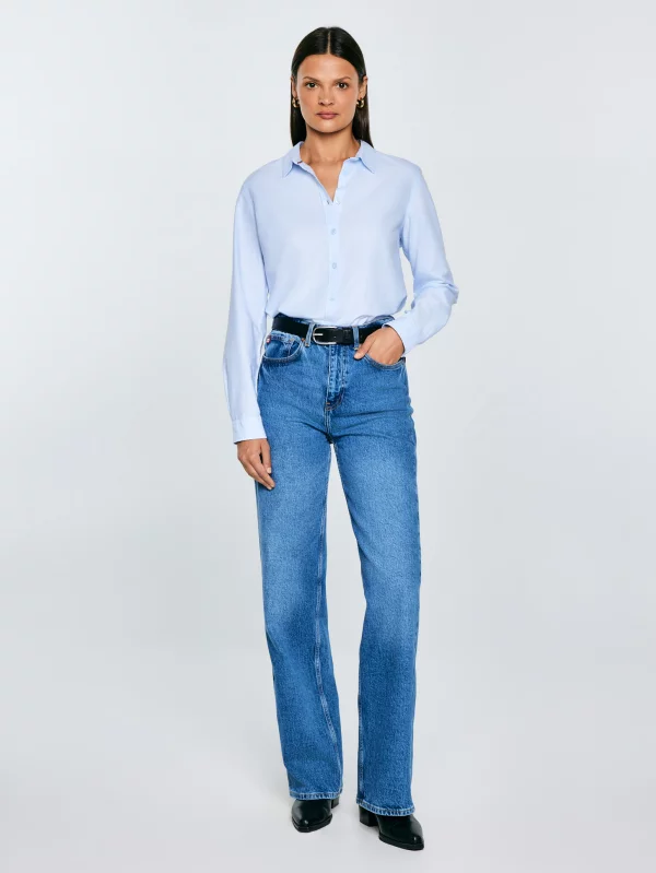 Koszula damska klasyczna błękitna Hansai 400