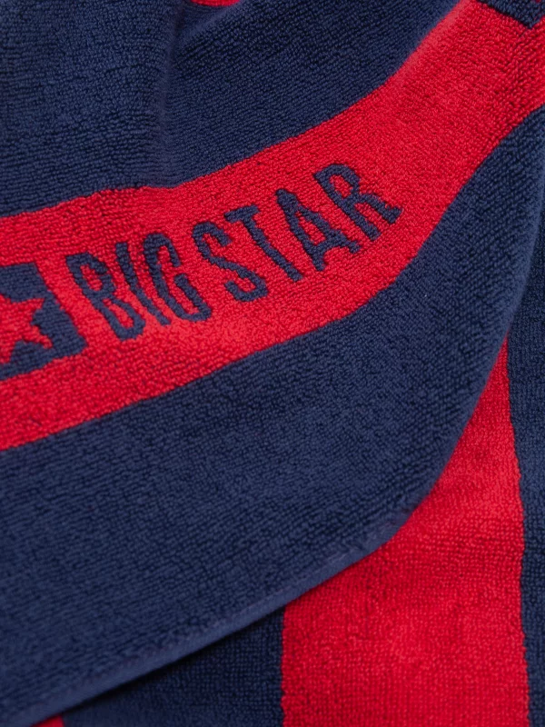Ręcznik kąpielowy z logo BIG STAR czerwono-granatowy Mavian 403