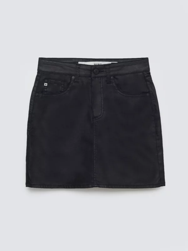 Spódnica damska jeansowa woskowana mini czarna Margaret 924