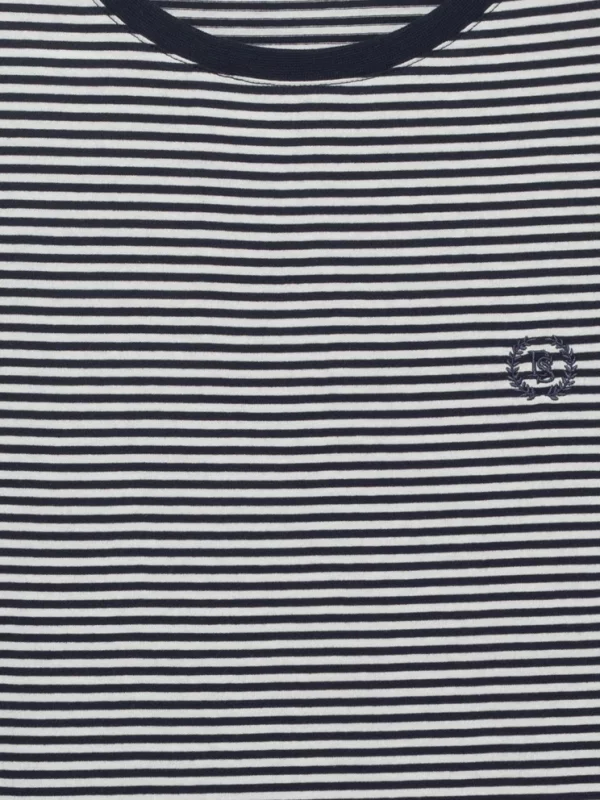 Koszulka damska w paski z haftem granatowa Zenaisa 403