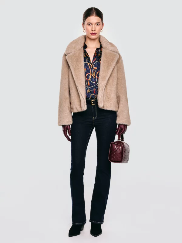 Kurtka damska futerko beżowa Godivasa 800