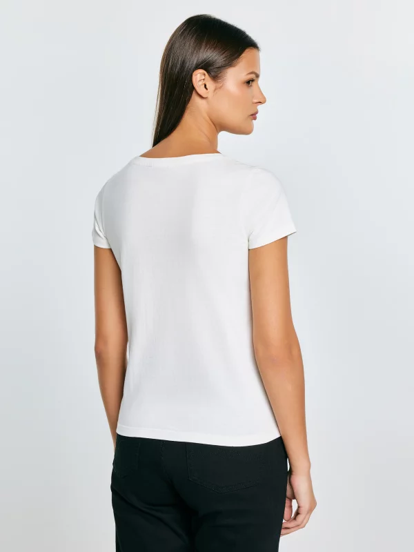 Koszulka damska z logo BIG STAR z cyrkonii biała Avra 100