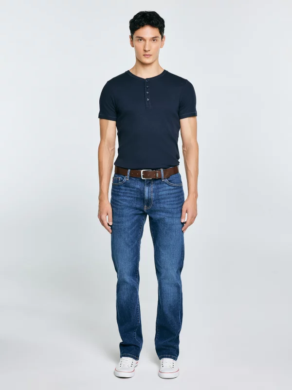 Koszulka męska z prążkowanej dzianiny granatowa Basicag 403