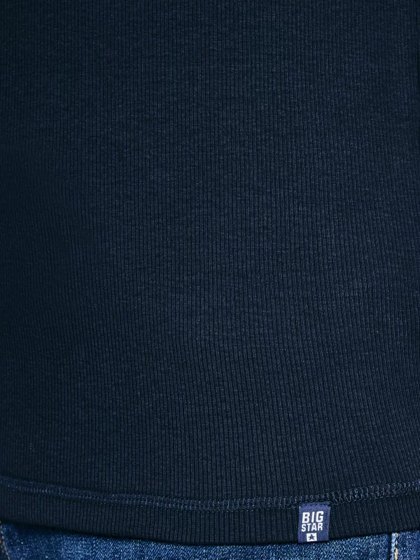 Koszulka męska z prążkowanej dzianiny granatowa Basicag 403