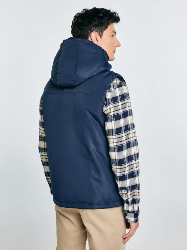 Kamizelka męska z kapturem granatowa Yves 403