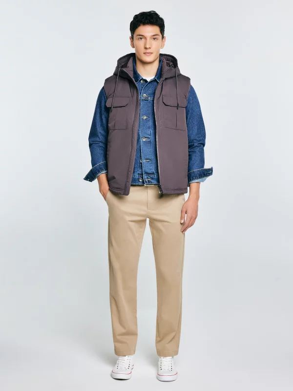 Kamizelka męska z kapturem szara Yves 905