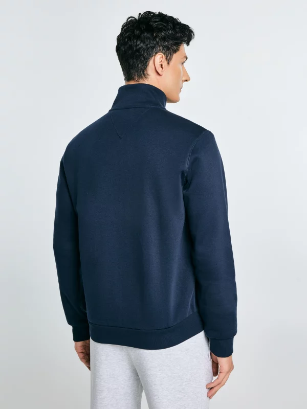 Bluza męska rozpinana z dużą aplikacją granatowa Shon 403