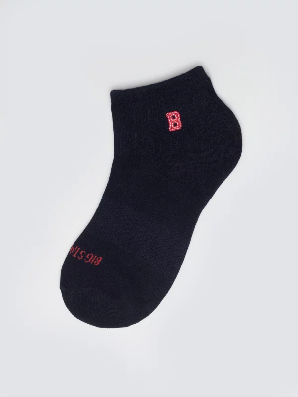 Stopki chłopięce z haftem granatowe Leos 403