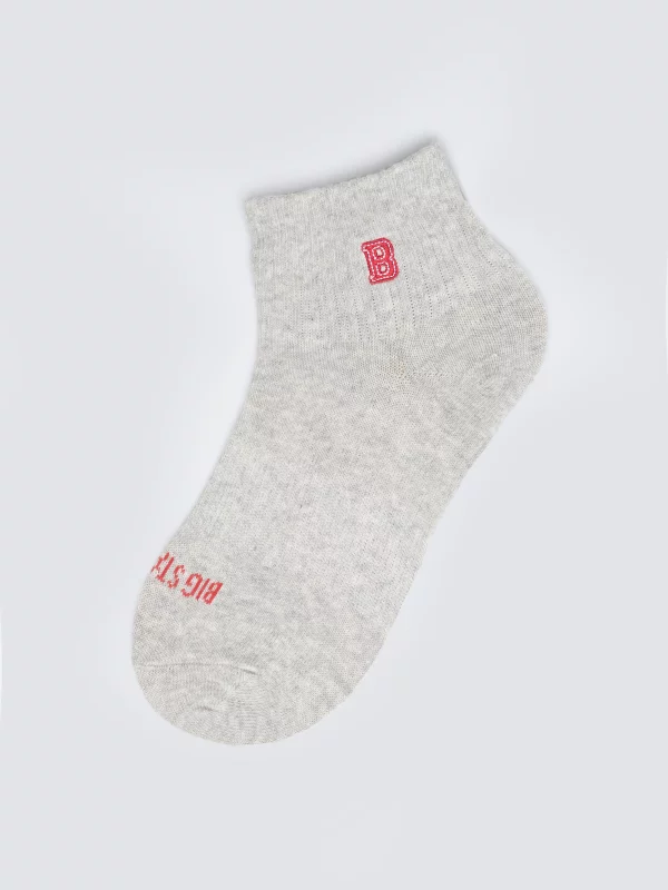 Stopki chłopięce z haftem szare Leos 902