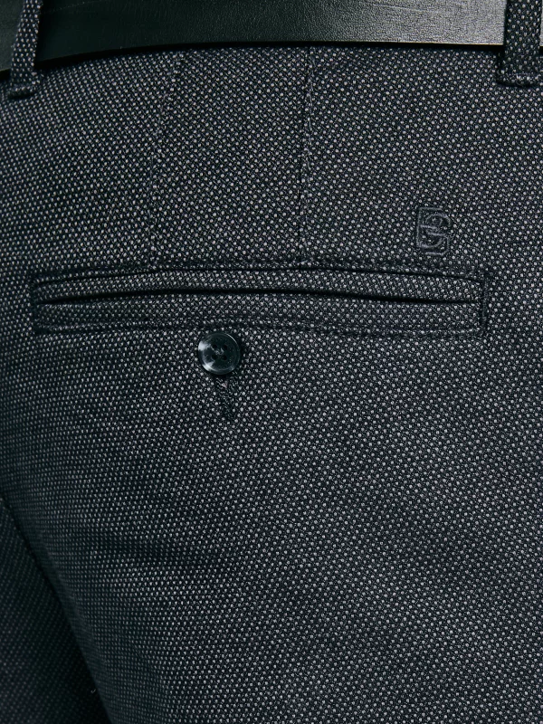 Spodnie męskie chinosy w drobny wzorek szare Debren 902