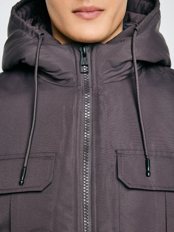 Kamizelka męska z kapturem szara Yves 905