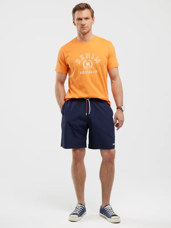 Koszulka męska z nadrukiem pomarańczowa Bester 703